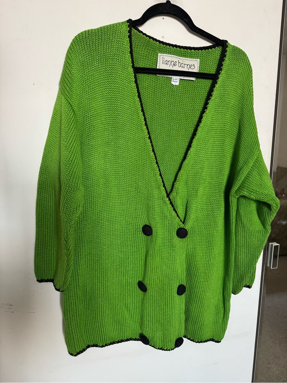 Lianpe Barnes Women's Lime Green Knit Cardigan Sweater